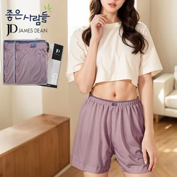 제임스딘 [2매입] 여성 트렁크 팬티 여자 속옷 위생 사각팬티 세트 홈웨어 반바지 잠옷