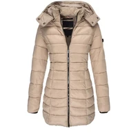 Winter Thicken Warm Women Parkas Solid Color Zippers Coats Long Sleeve Padded Puff Jacket Mid-Length Slim Female Hoodie Parkas 6