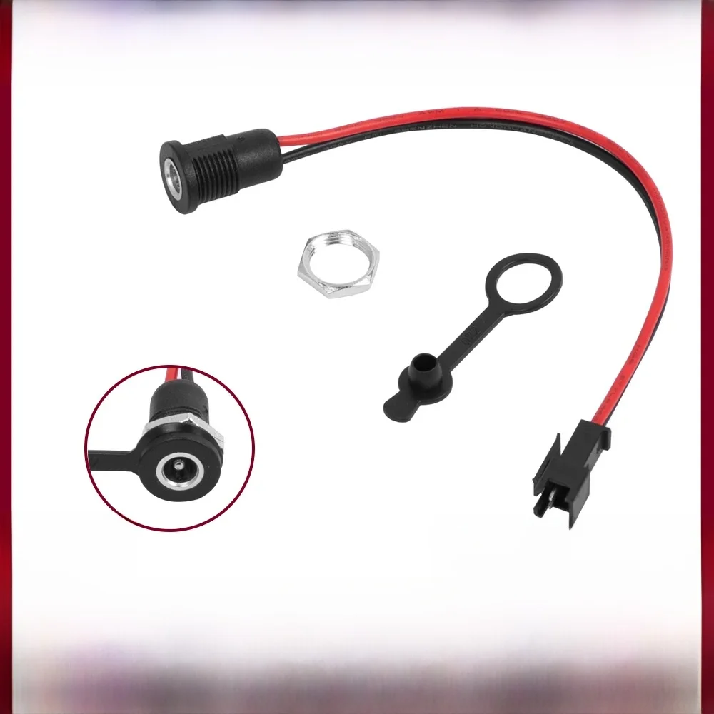 AliExpress DC 5.5mm x 2.1mm Power Jack Socket Female Panel Mount Connector metal 5.5*2.1  For Electric Scooter Bicycle With Nut Snap