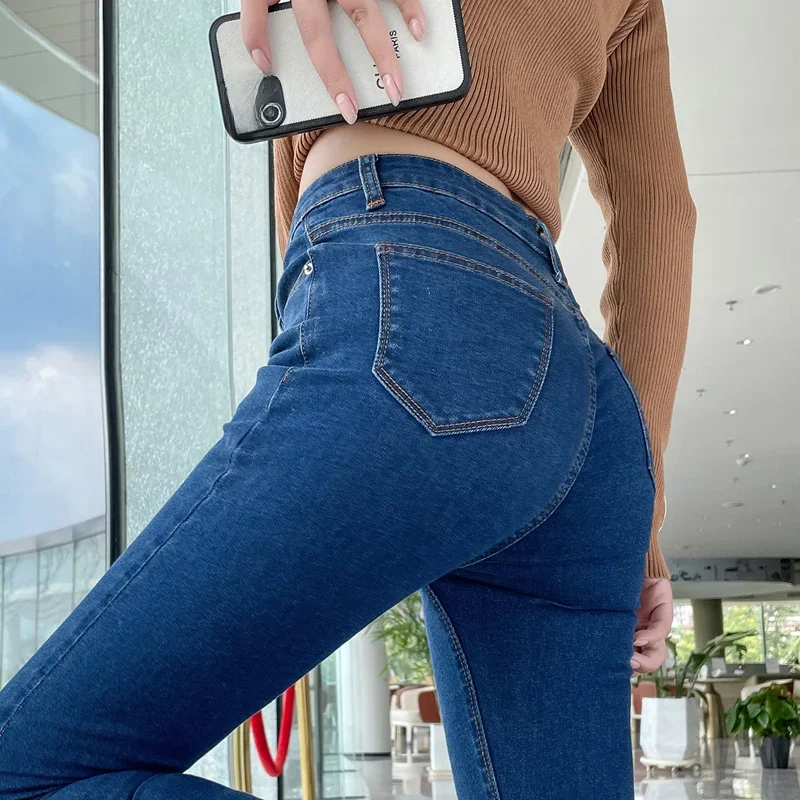 Jeansy damskie Y2k elastyczne szczupła moda spodnie ołówkowe Streetwear Jeans odzież damska Vintage obcisłe dżinsy rurki elastyczne spodnie jeansowe — zdjęcie 2
