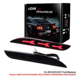 2PCS Car Brake Light Rear Bumper Reflector LED Light Red For Ford Mustang Function as Tail, Brake & Rear Fog Lamps Turn Signals