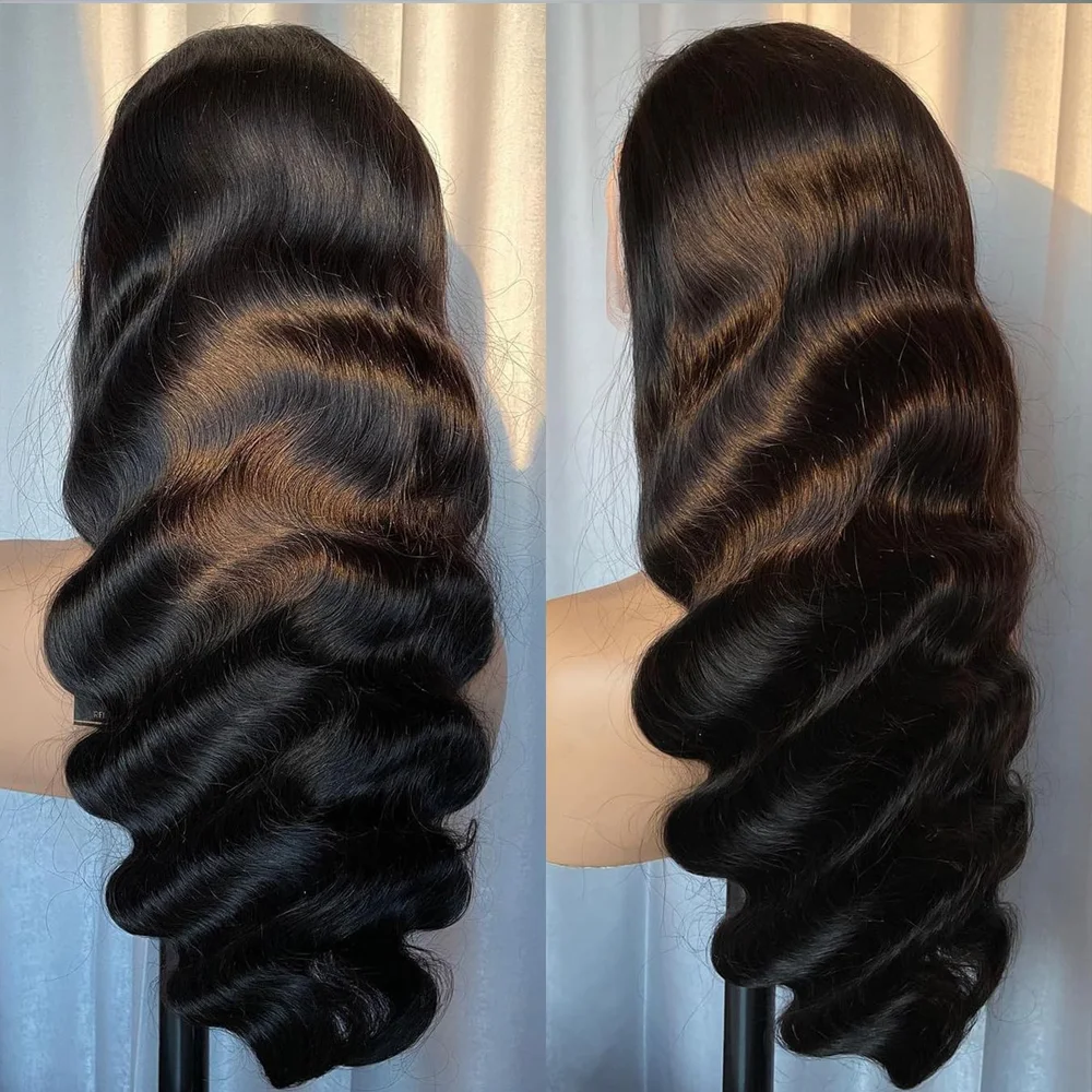 42インチ 13x4 ボディウェーブ レースフロントウィッグ 人毛 生え際処理済み 13x4 フロントウィッグ 人毛 HDレース ボディウェーブウィッグ 人毛