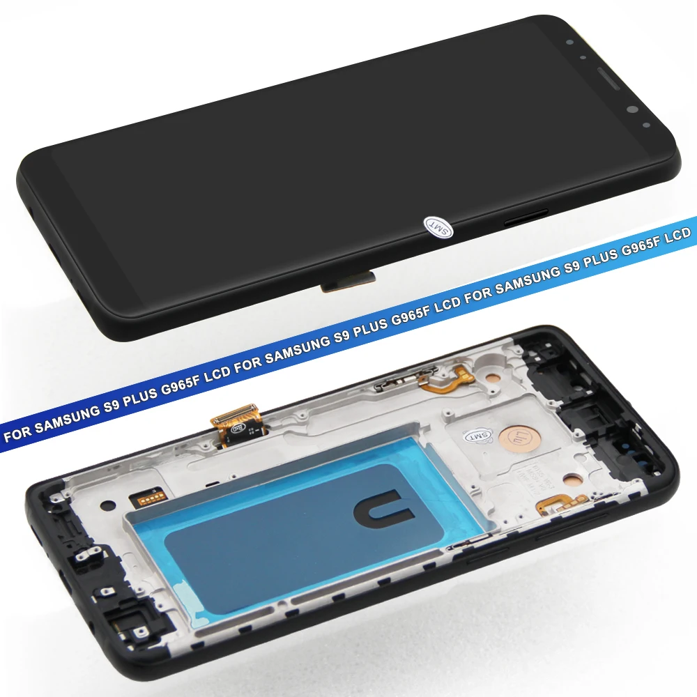 S9 Plus Display Screen Assembly for Samsung Galaxy S9+ G965F G965F/DS Lcd Display Digital Touch Screen with Frame Replacement