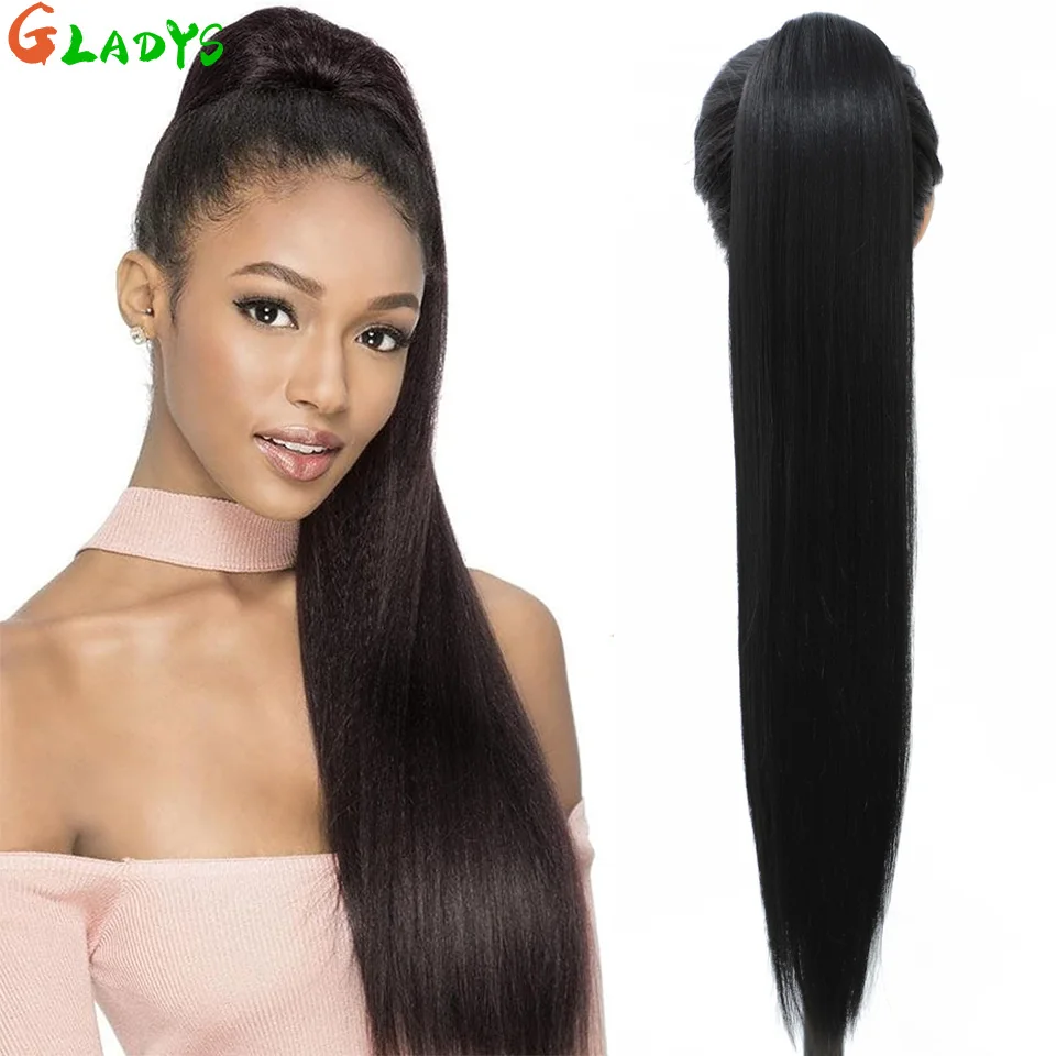 

Straight Drawstring Ponytail Hair Extension Synthetic Hair Ponytail Extensions 28 Inch Natural Black Ponytail Hair Extensions
