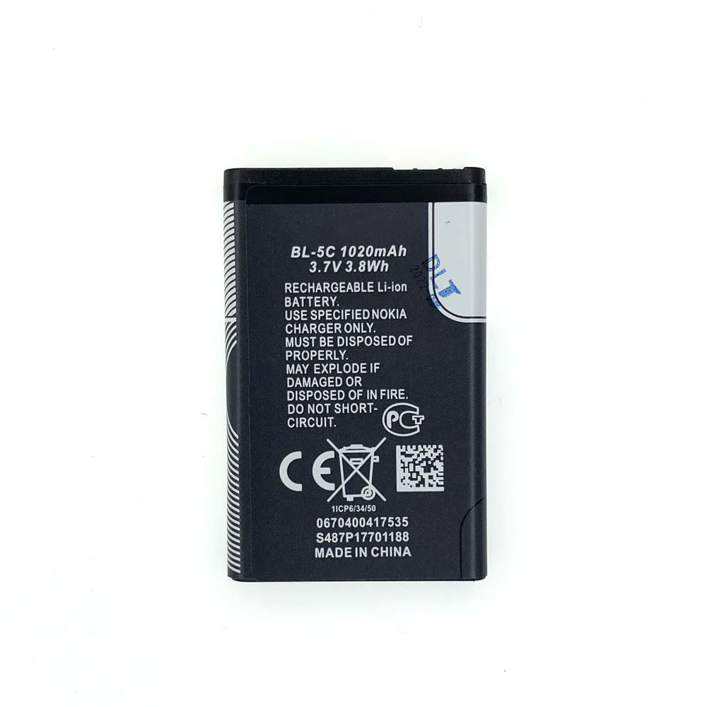 Batería recargable para teléfono móvil, pila de alta calidad para nokia 6600, N70, N71, N72, N91, E60, BL 5C, 1200mah, BL-5C