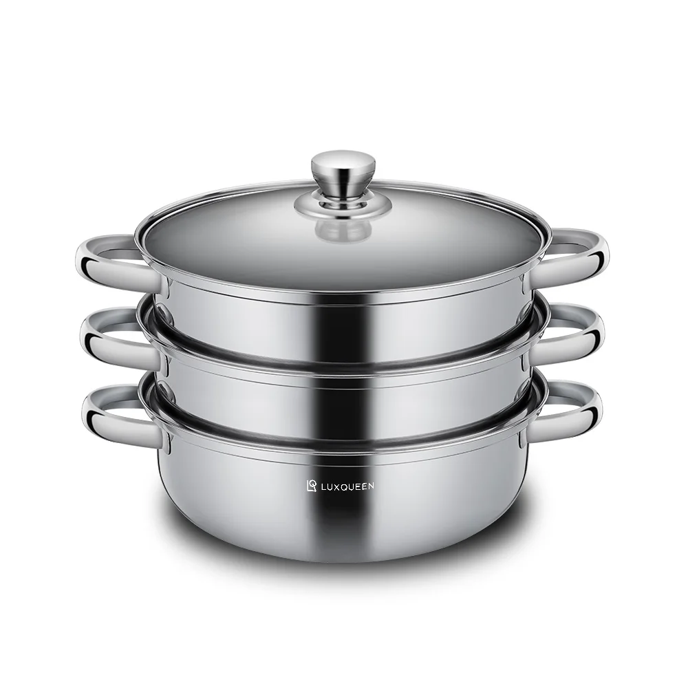렉스퀸 스테인레스 IH 3단 찜기 28cm 찜냄비 