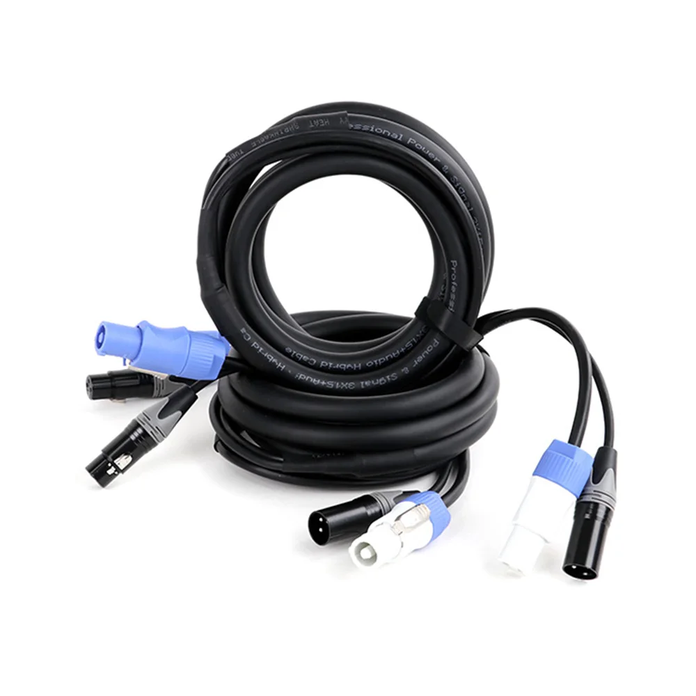 DMX Cable 3x1.5mm²/2.5mm² Power Cable Combination Of Powercon Plug And DMX 3Pin XLR Signal Line Accessories for Stage Lighting