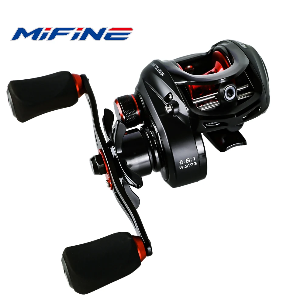 

MIFINE-LAVA Катушка TX Baitcaster, 5-магнитная тормозная система, Максимальное сопротивление 6 кг, высокоскоростная Рыболовная катушка 6,8: 1, левая и правая, 7BB + 1RB