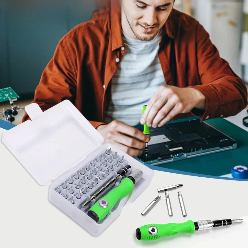 32-in-1 multifunctionele schroevendraaierset Mini kleine schroevendraaier Torx Phillips magnetische schroevendraaierbit Draagbare reparatieset - afbeelding 2