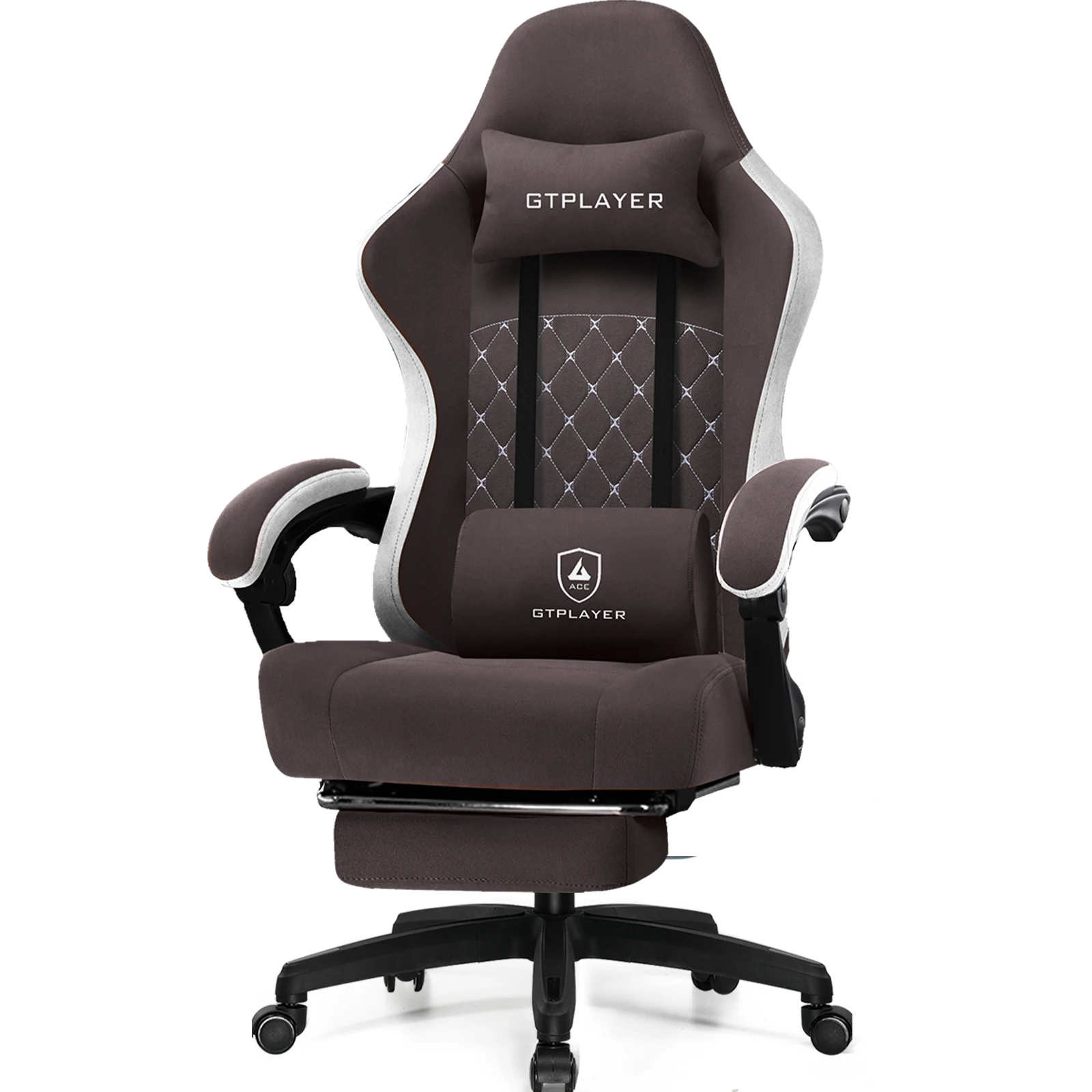 GTPLAYER Gaming Chair Ergonomischer Gaming Sessel Schreibtischstuhl mit Stoffoberfläche, Federsitzkissen, Verbindungsarmlehnen