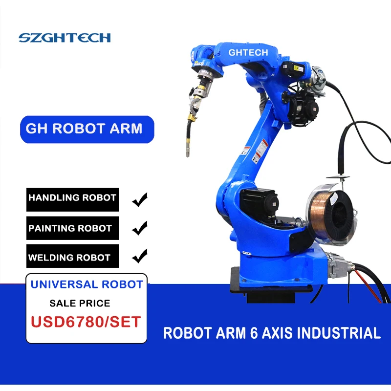 Industrial Robot Arm With Servo Motor And Servo Driver Kits 6 Axis 6KG Load 1500mm Reached