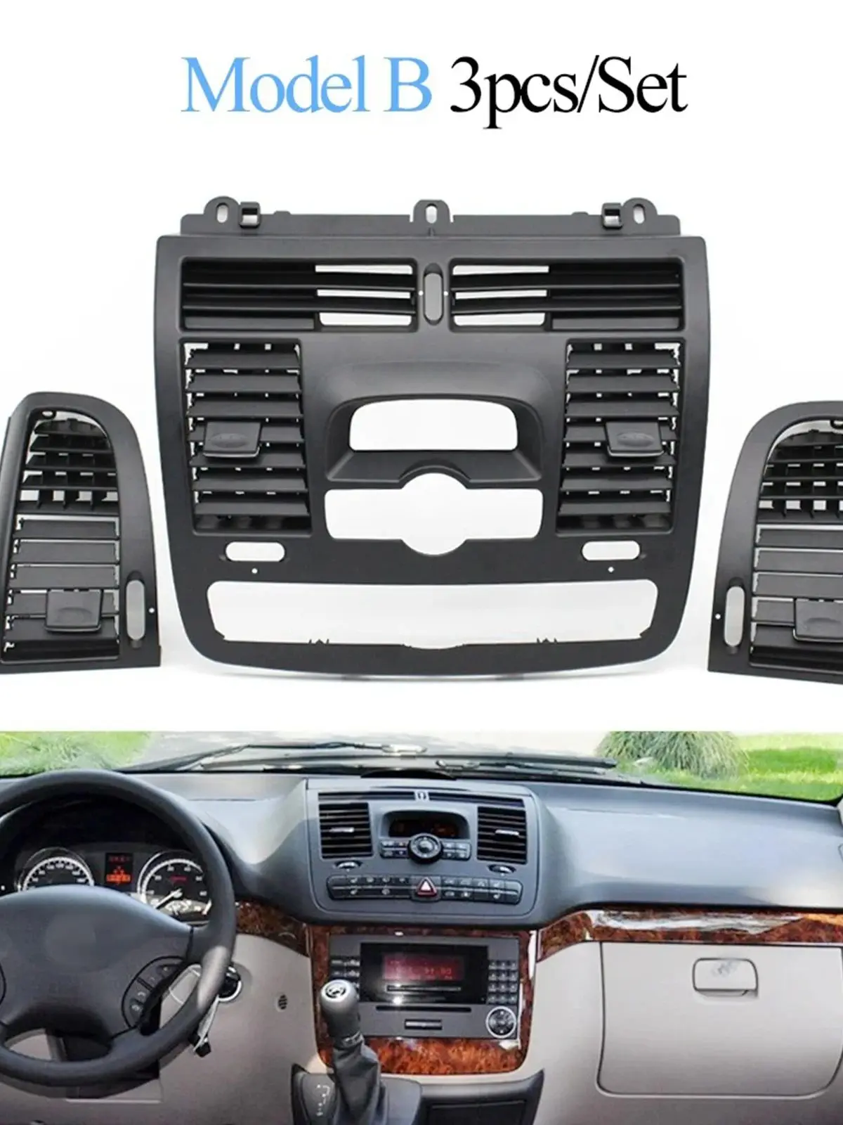 

Левая, Правая, Центральная решетка вентиляционного отверстия кондиционера, панель воздуховода, решетка воздуховода приборной панели, аксессуары для Mercedes-Benz Vito 2004-201