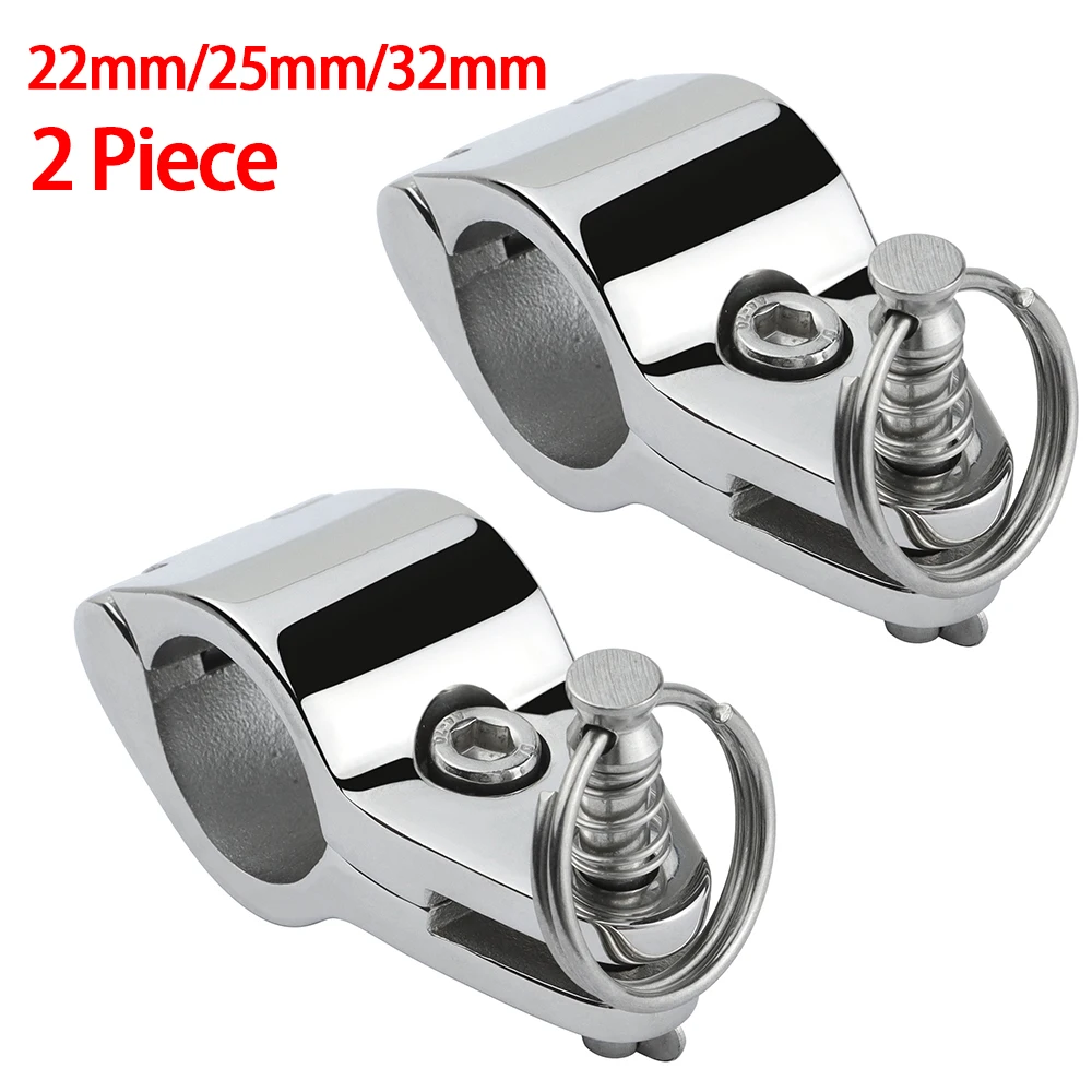 2PCS 22mm/25mm/32mm Boat Bimini Top Jaw Slide Fitting Hardware Marine 316 Stainless Steel Rail Mount Clamps