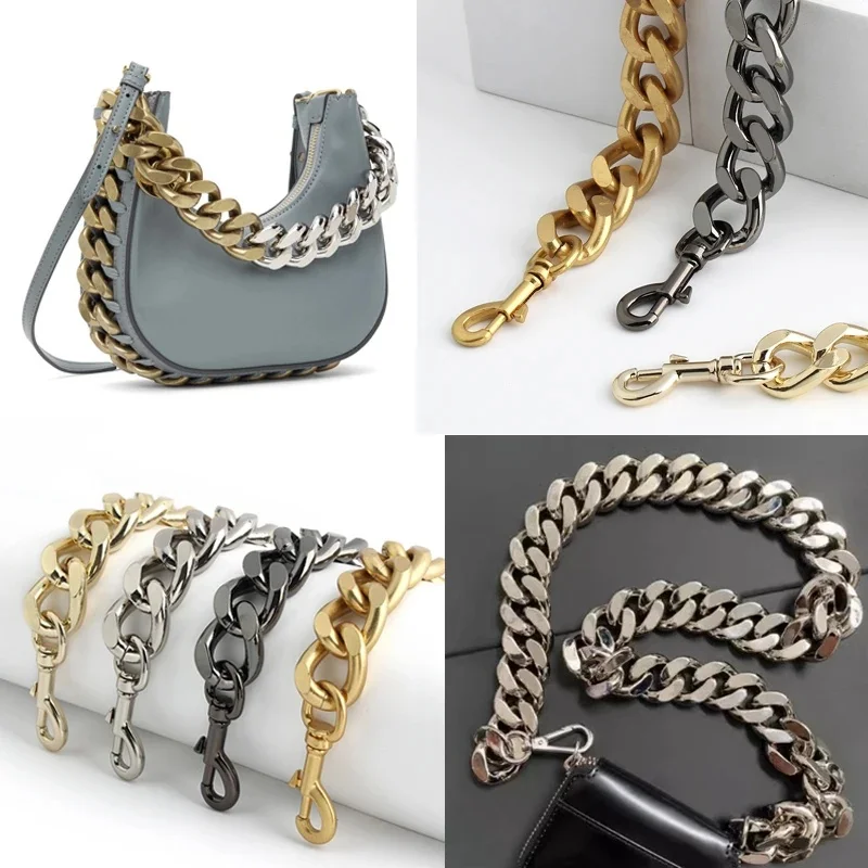 1 szt. Płaski łańcuszek wymienny pasek na ramię torebka Crossbody łańcuszek klamra torba na ramię łańcuszek przedłużający łańcuszek ozdobny — zdjęcie 2