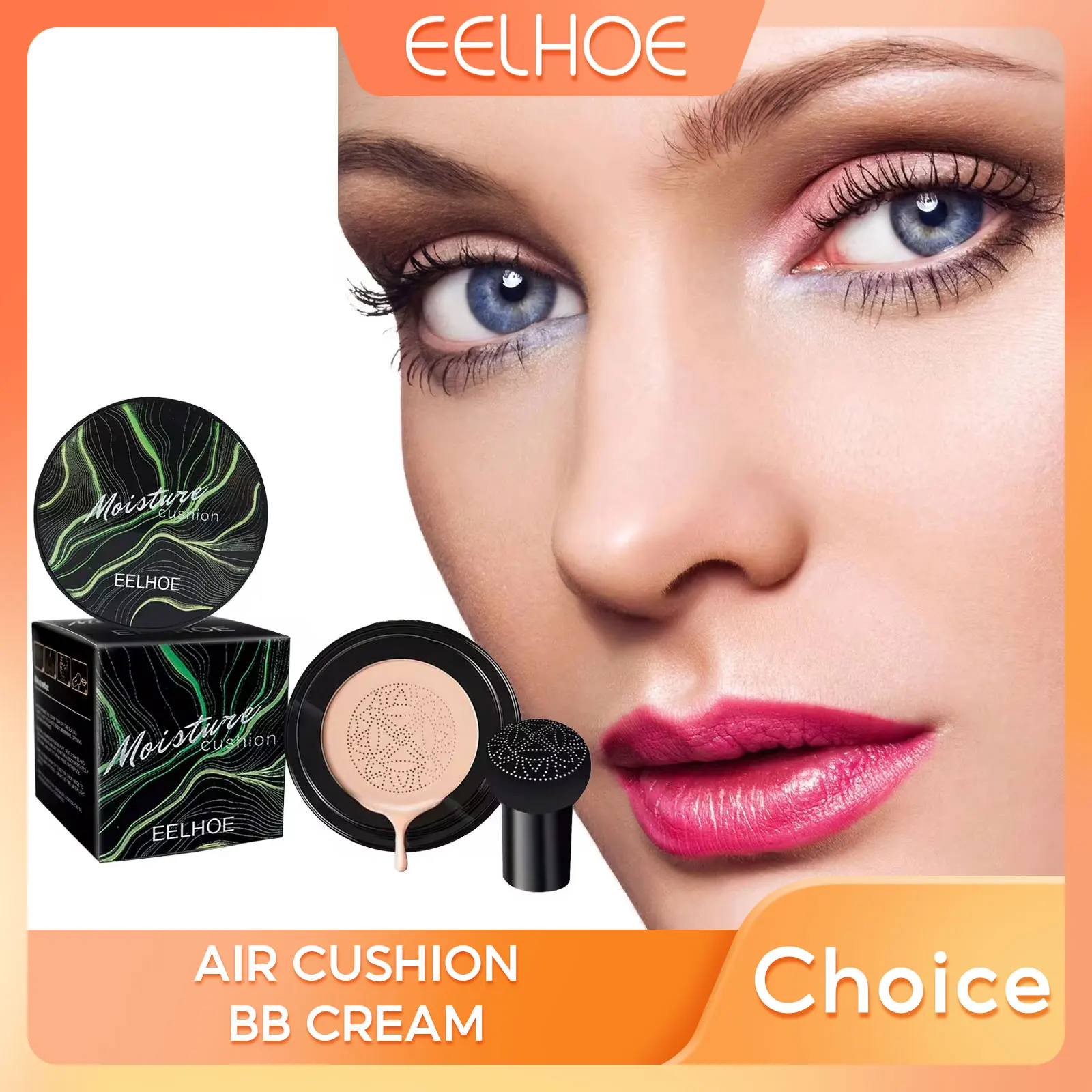 EELHOE tête de champignon BB crème visage Base maquillage naturel hydratant fond de teint correcteur Liqiud fond de teint coussin d'air BB crème