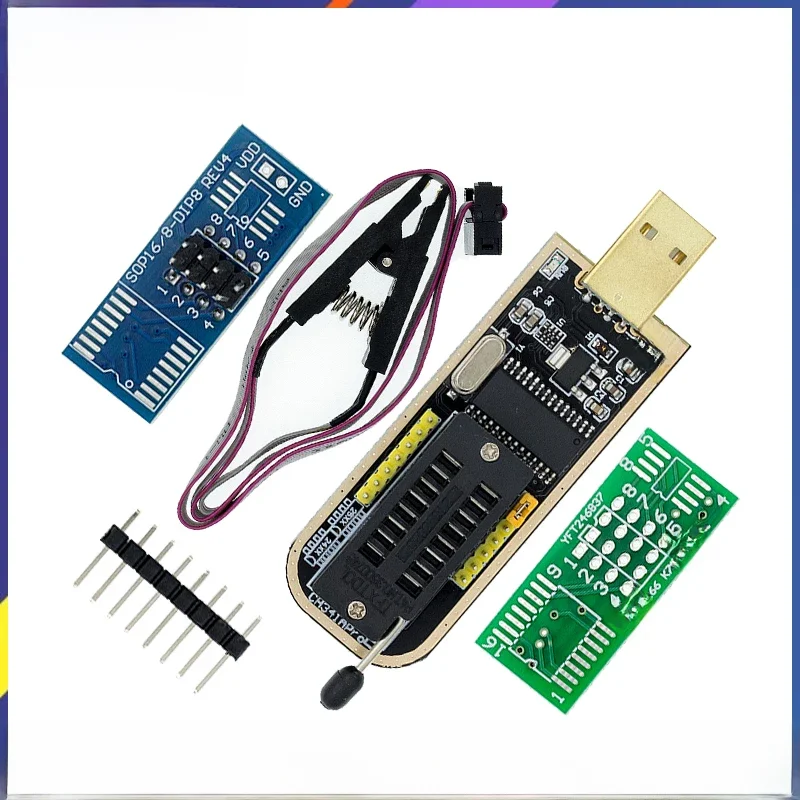 CH341A/CH341B 24 25 Seria EEPROM Flash BIOS Moduł programatora USB SOIC8 SOP8 Klips testowy do EEPROM 93CXX / 25CXX / 24CXX ZESTAW DIY — zdjęcie 2