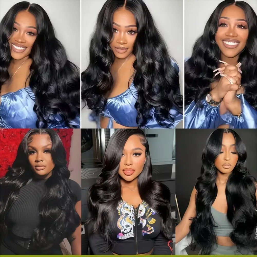 الجسم موجة خصلات الشعر المستعار الإنسان 13x6 Hd الدانتيل الباروكات الأمامية 220 الكثافة 40 بوصة للنساء السود قبل قطعها موجة فضفاضة الدانتيل شعر مستعار أمامي