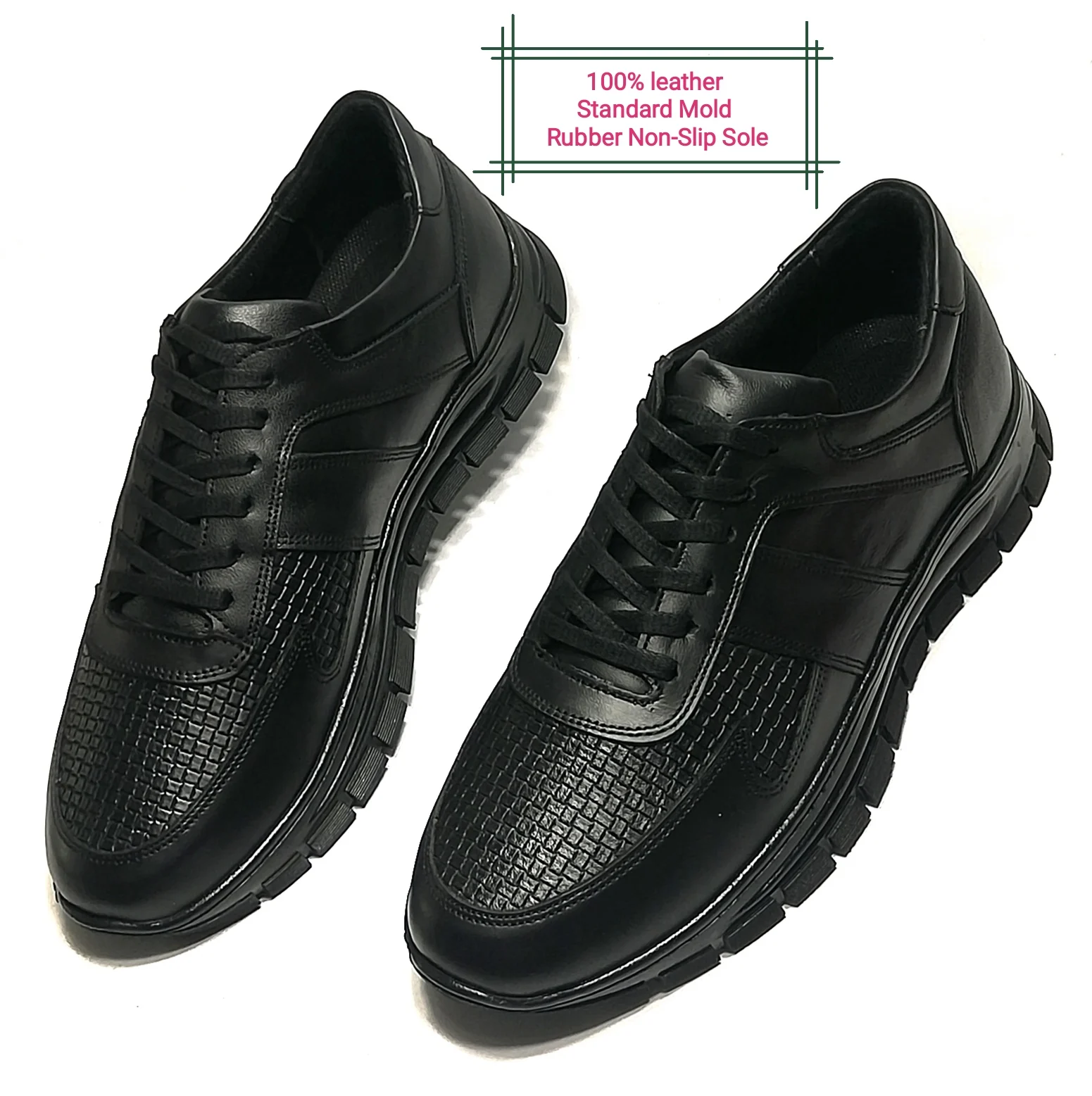 BLACK 100% LEATHER SHOES FOR MEN. COMFORTABLE INTERIOR DESIGN SOFT QUALITY SOLE. FLEXIBLE