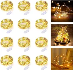 12set 2m Led Fairy Lights Copper Wire String Holiday Outdoor Lamp Garland For Christmas Tree Wedding Party Decoration