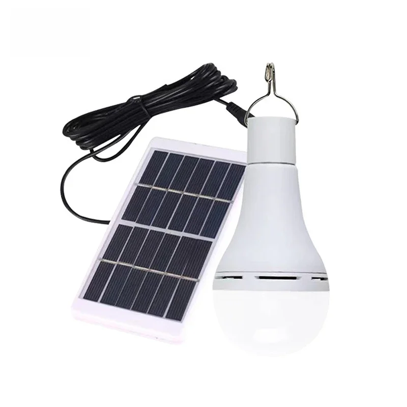 7W lumière solaire étanche USB chargé suspendu d'urgence lumière du soleil alimenté lampe extérieure intérieure maison ampoule solaire panneaux solaires