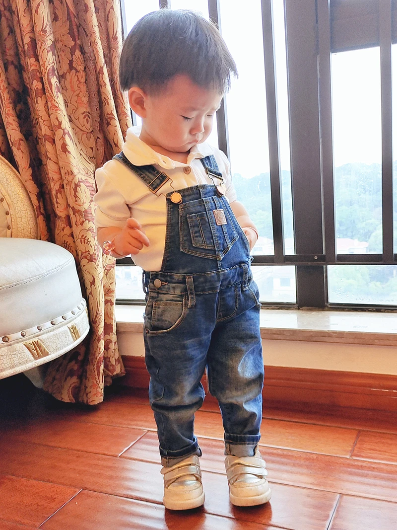 Chumhey 0-8Y Kids Overalls Baby Boys Girls Bib Suspender Jeans Soft Stretchy Denim Trousers Children Clothing Clothes Spring