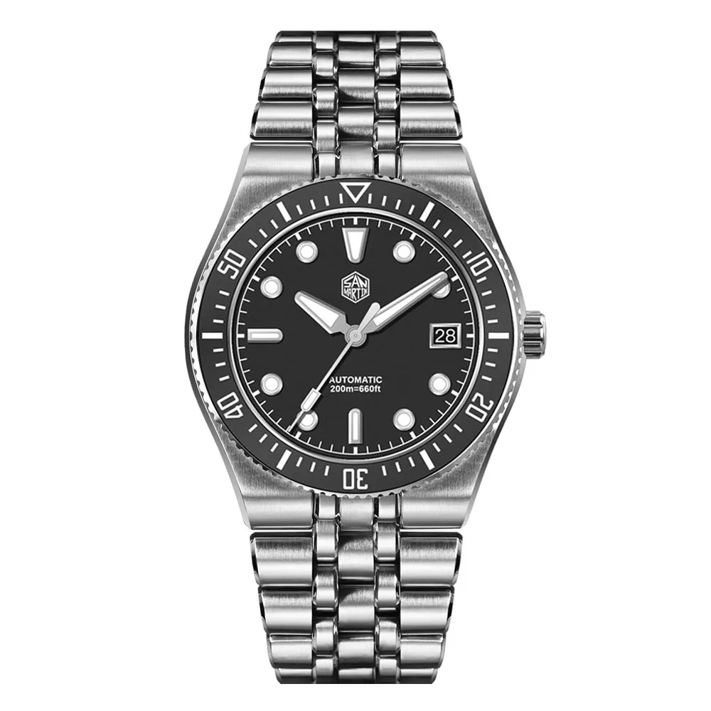 San Martin 40mm Enamel Spiral Dial Integrated Bracelet Men Diver Watch Miyota 9015 Automatic Mechanical Waterproof 200m SN0148 image 3