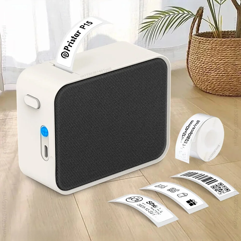 Mini przenośna termiczna drukarka etykiet P15, podobna do D11, D110, D101 Marklife, urządzenie do robienia etykiet DIY, naklejki P15. — zdjęcie 2