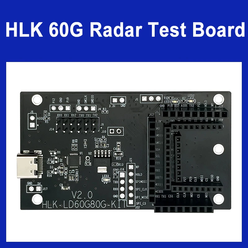 Kit de prueba de módulo de movimiento de Sensor de rango de distancia y velocidad de presencia humana de alta precisión, HLK-LD6002B