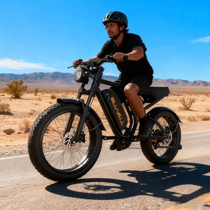 Sepeda Listrik Untuk Dewasa 20 Inci Ban Anti-Ledakan Motor 1000W Baterai 52V 20Ah Suspensi Penuh Sepeda Listrik Off-Road untuk Pria Wanita