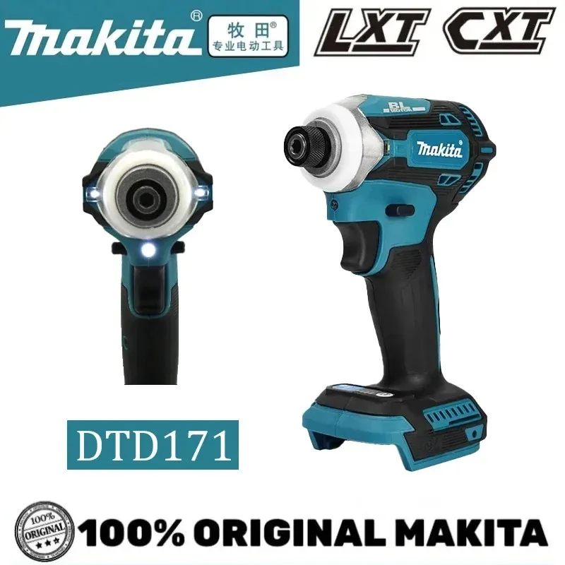 MAKITA DTD171 Ударная перезаряжаемая бесщеточная литиевая отвертка высокой мощности 18 В с высоким крутящим моментом, электрическая, для батареи Makita 18 В