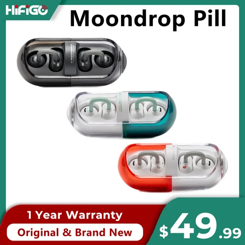 Imagen 1 del producto MOONDROP PILL música cápsula OWS gancho para la oreja auriculares inalámbricos Bluetooth 6,0 AI reducción de ruido inteligente TWS auriculares con clip para la oreja