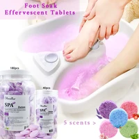 180/40 Uds baño de pies instantáneo tabletas efervescentes aceite esencial sal de baño spa cuidado de los pies exfoliante calmante hidratante de la piel