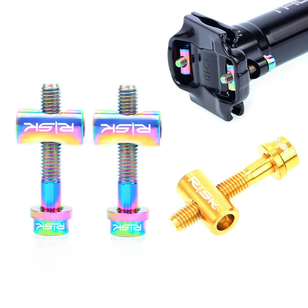 AliExpress NONE RISK 2pcs/box Mountain Road BMX Bike Bicycle Seat Tube M5x30 M5x40 Seat Post Fixing Bolts Screws Nuts With Washer Titanium Alloy