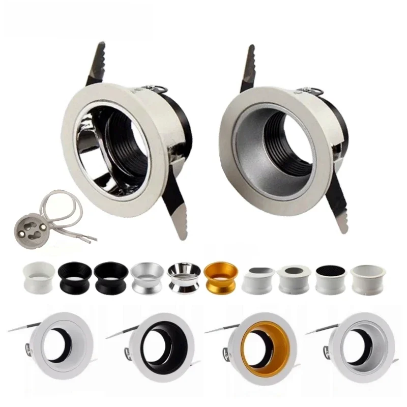 Wpuszczana oprawa ledowa typu Downlight wspornik rama montażowa bez oprawek lampa sufitowa GU10 MR16 podstawa gniazda uchwyt oświetlenie punktowe — zdjęcie 2