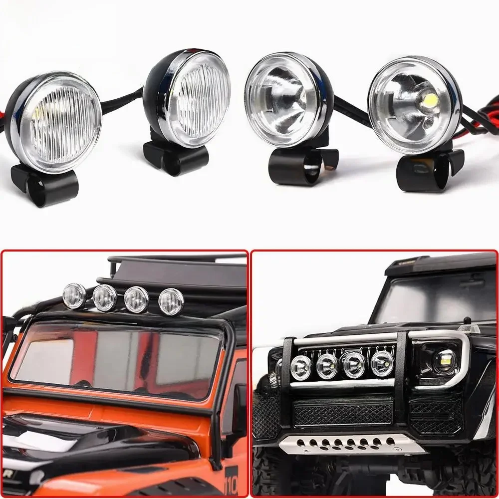 Projecteur de toit rond rétro, budgétaire de cross-country, lumière de sauna, budgétaire de pare-chocs avant, simulation 1/10, voiture RC, Trx4, Trx6, 18-20mm