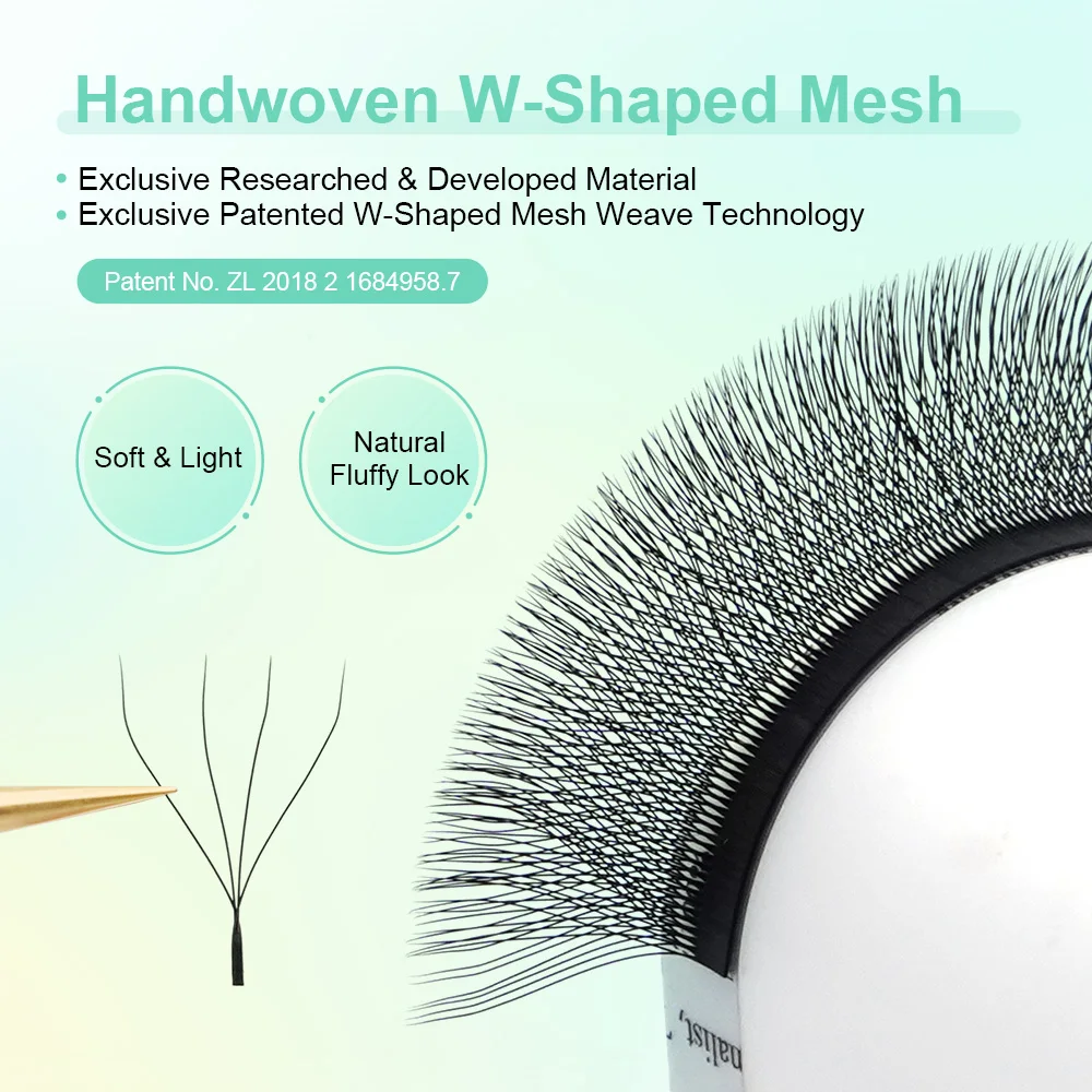 NAGARAKU 8640 Fächer 3D/4D/5D W-Form 54 Reihen Natürliche Weiche Leichte Handgewebte Fächer Automatische Blumen-Wimpernverlängerungen – Detail 12