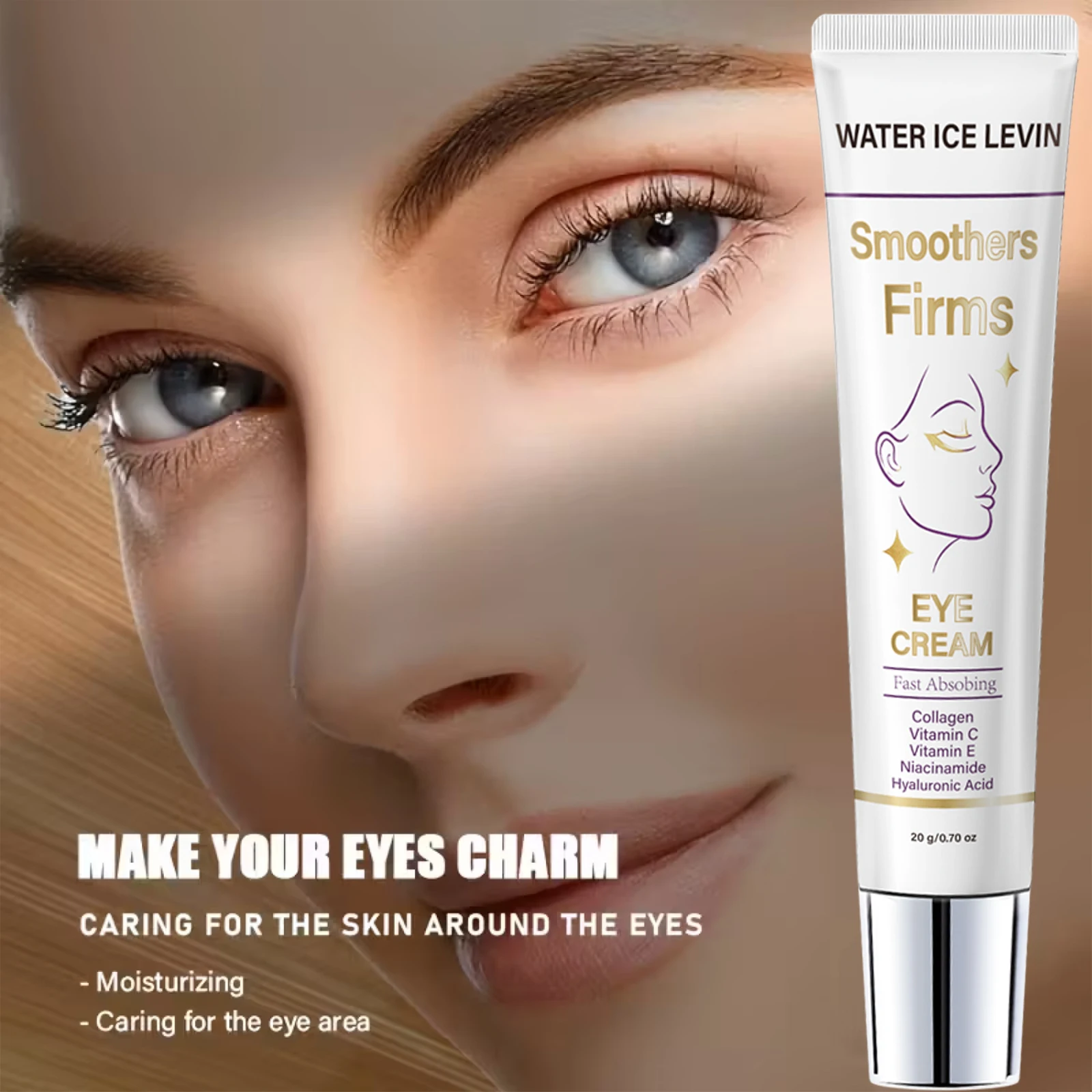 Collagen Vitamin C Eye Cream Niacinamide Hydrating Firming Smoothing Fine Lines Daily Anti-Aging Under Eye Cream 20g