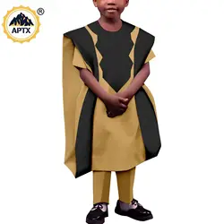 Dashiki vestiti africani per bambini bambini estate Casual ragazzi Agbada abiti Asoebi Robes Top camicie e pantaloni set Y224002