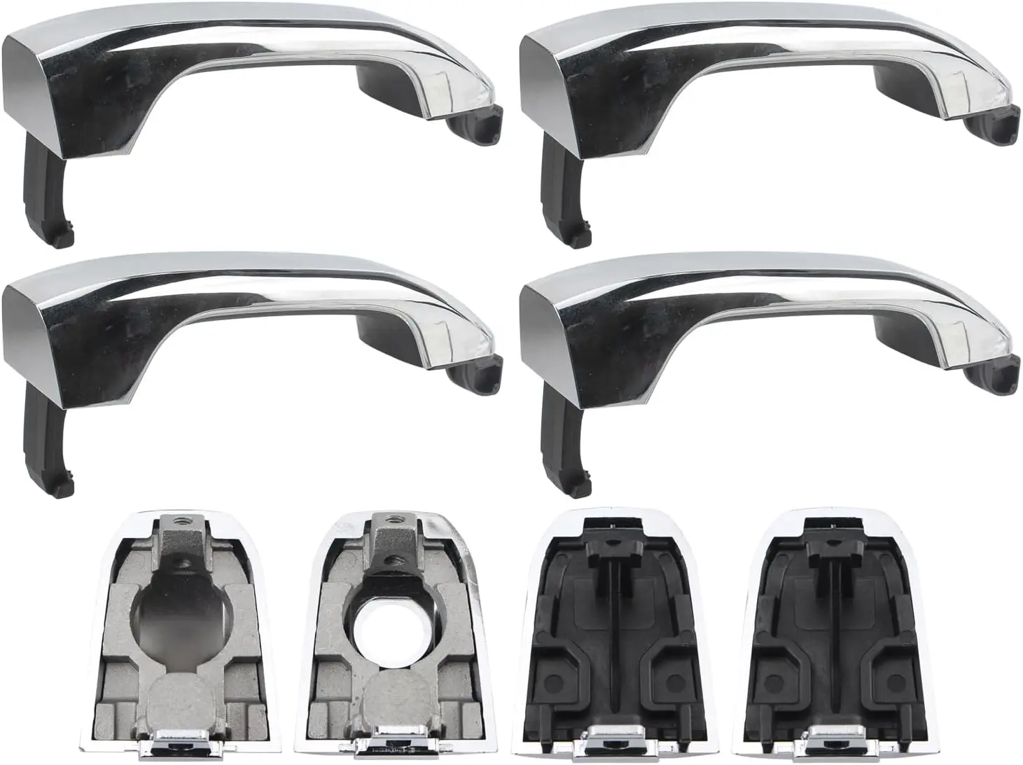 Exterior Door Handle For 2014-2017 Chevrolet Silverado 1500 Set of 4 Chrome