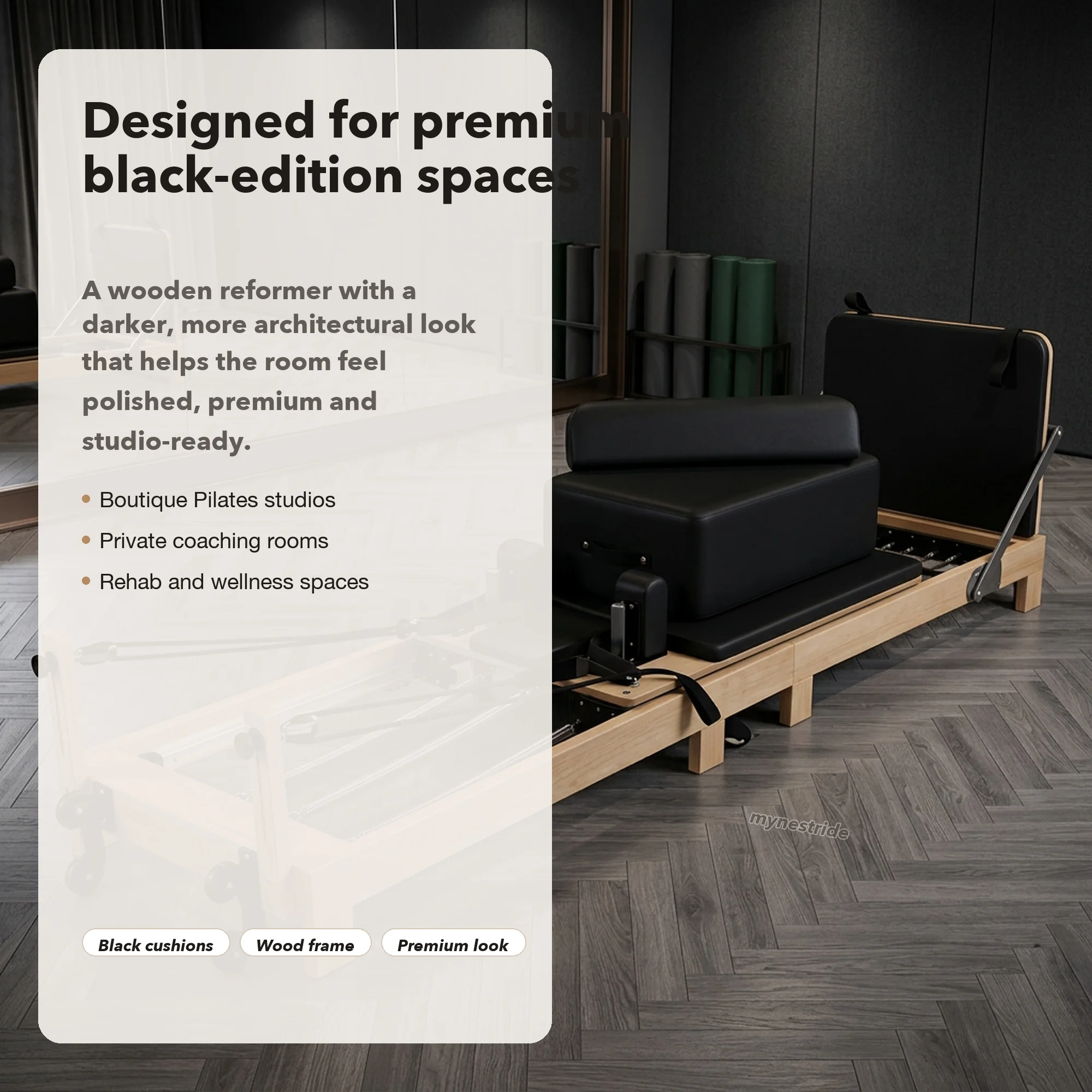 Fotografia 3: Reformer de Pilates Premium em Madeira Maple – Dobrável e que Economiza Espaço, Equipamento de Pilates para Casa Recomendado por Treinadores