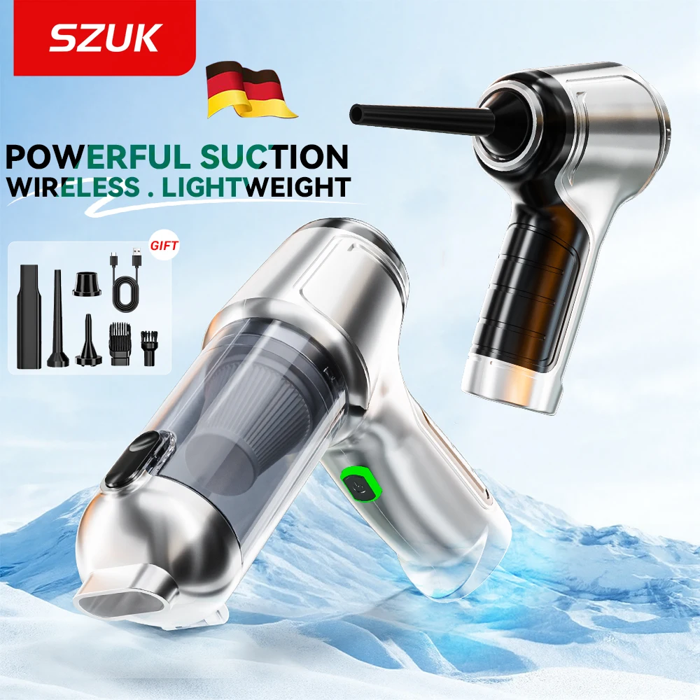 SZUK 15000PA Car Vacuum Cleaner Portable Wireless Cleaner Powerful Strong Suction Handheld Cleaning Machine for Home Appliance