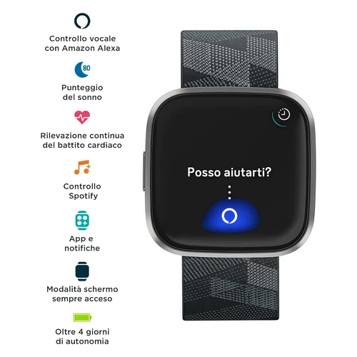 Imagen 2 del producto Fitbit Versa 2 reloj deportivo inteligente Monitor de ritmo cardíaco música del sueño Alexa rastreador de natación impermeable para gimnasio entrenamiento iOS Android