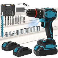 Impact Screwdriver Multifunctional Cordless Drill Power Tool 21 + 3 Torque Setting 2 Gear Speed Electric Screwdriver