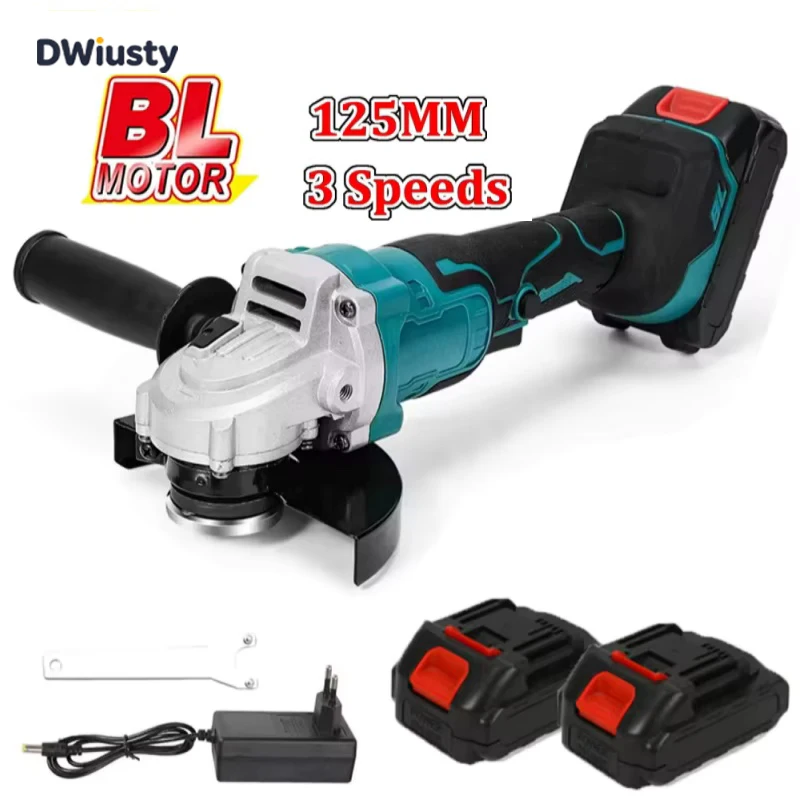 Amoladora Eléctrica Inalámbrica DWiusty de 125 mm con Velocidad Variable para Batería Makita de 18 V, Herramienta Eléctrica para Cortar Madera
