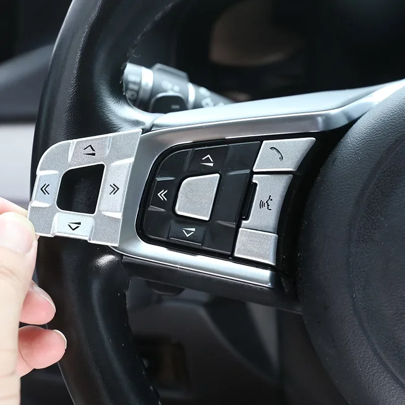 Stop aluminium srebrny dla Jaguar XE XF F-PACE E-PACE F-TYPE przycisk na kierownicę samochodu cekiny dekoracyjna naklejka akcesoria samochodowe — 2