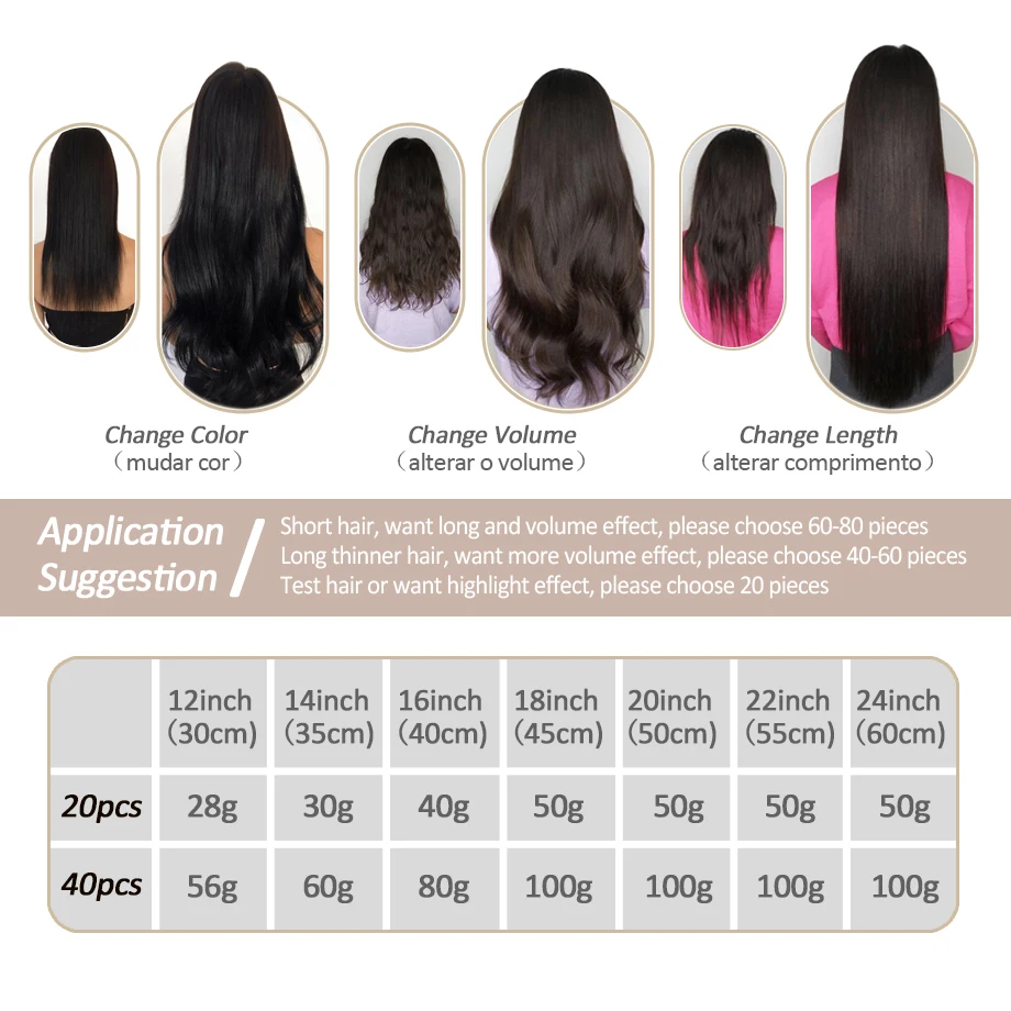 Hair Tape in Human Hair Extensions 20Pac 100% Real Human Hair Natural Straight Seamless Remy Hair 12-24\