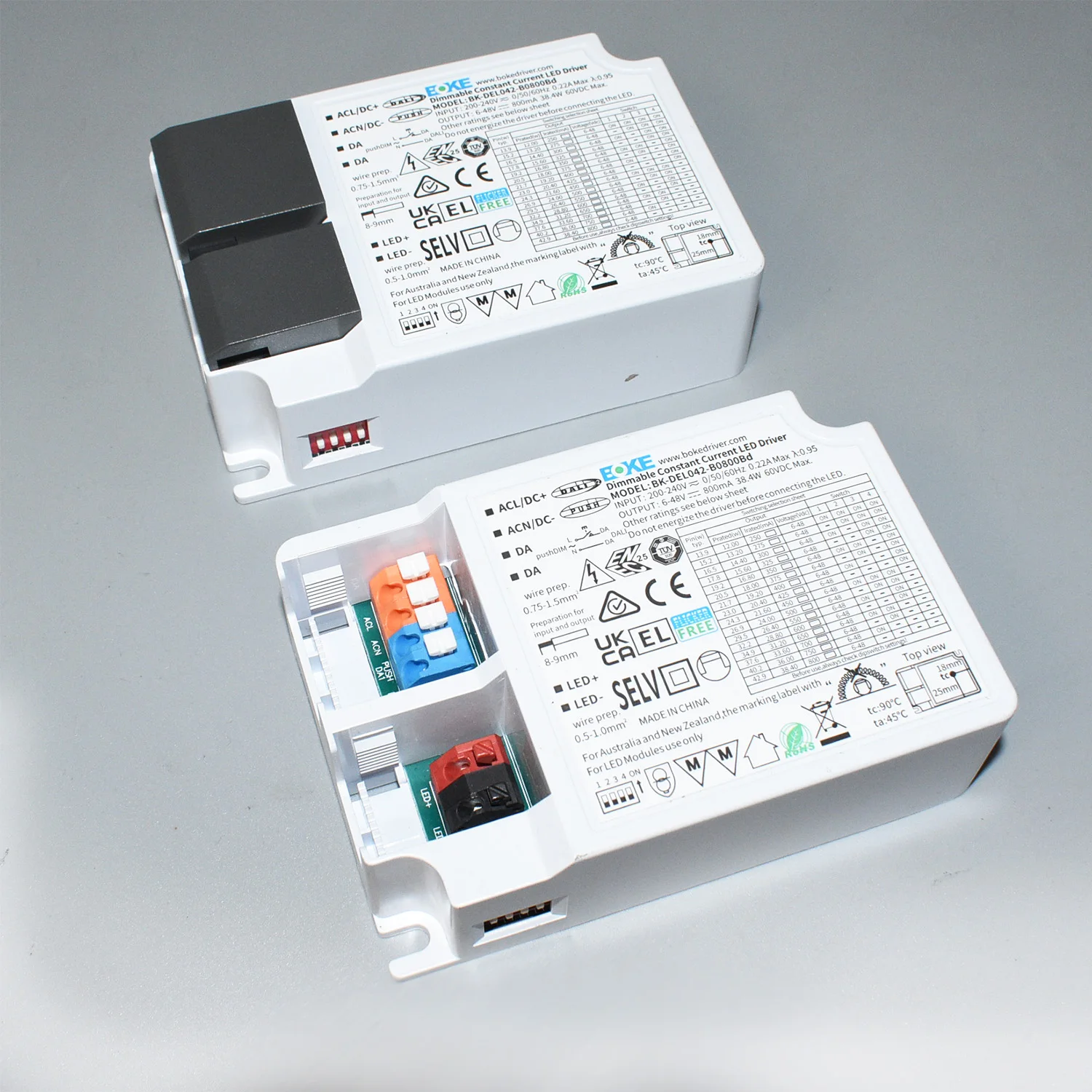 DT6 DALI Dimmable LED Driver Box 40W 60W Comercial Lighting Power Supply Constant Current Selection DIP Switch Push Dimming