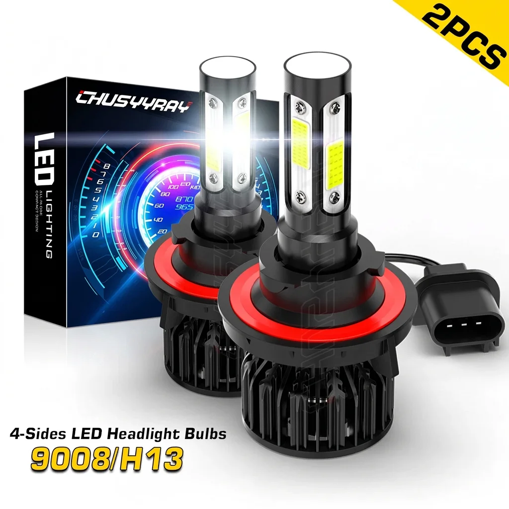 2PCS H13 9008 LED Headlight Super Bright Bulbs Kit 420000LM White Hi-Lo Beam 6000K 210000l
