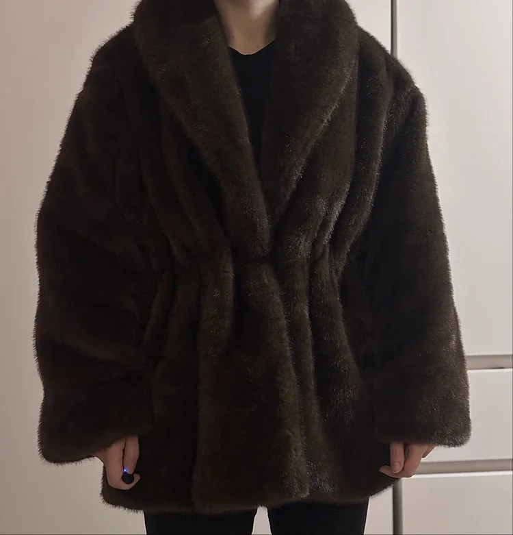Mumaroho 2026 Winter Women Luxury Faux Fur Jacket Plush Coat Thick Warm Heavyweight Soft Fuzzy Outerwear Overcoat Thermal Lining