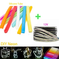 Dc 12V 1M-20M Diy Neon Afzonderlijke Siliconen Neon Strip 6Mm 8Mm 12Mm S Buigbare Nieuw Flexibele Led Tape Led Neon Teken Waterdicht Ip67